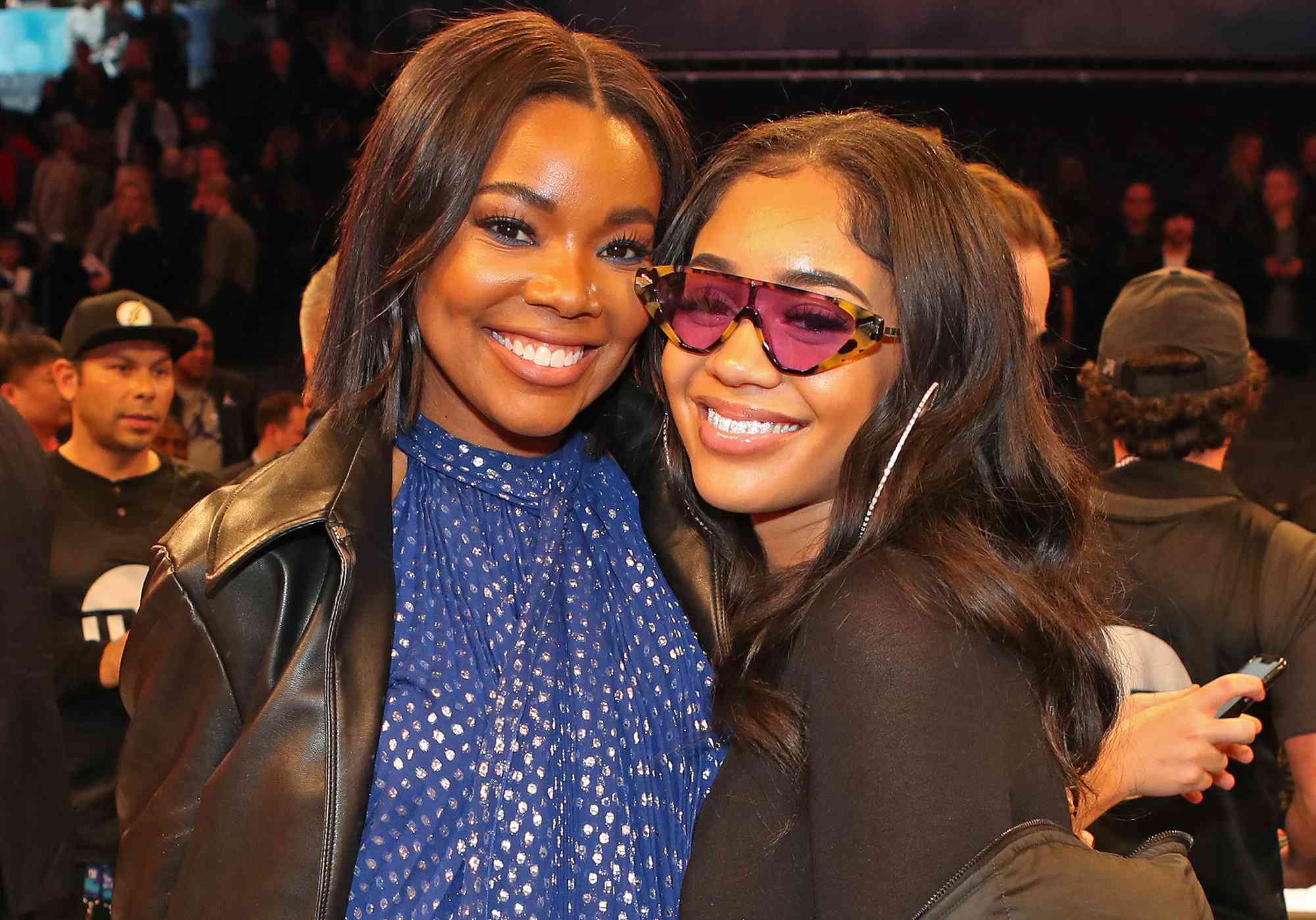 Gabrielle Union and Saweetie during the AT&T Slam Dunk as part of the 019 NBA All-Star Weekend on February 16, 2019.
