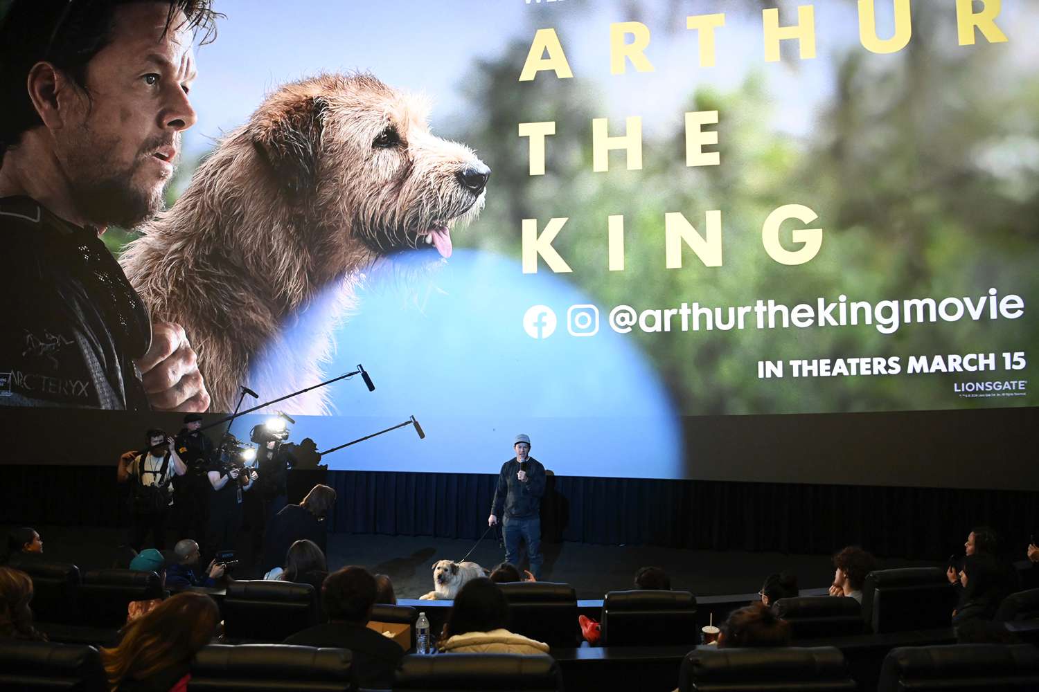 Mark Wahlberg attends "Arthur The King" Special Screening And Adoption Event at AMC Century City 15 on February 19, 2024 in Los Angeles, California