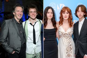 Andrew McCarthy, Sam McCarthy, and Diana Maria Riva attend the Dead To Me S3 Premiere ; Adele Gianopoulos, Molly Ringwald, and Roman Gianopoulos attend the Variety Creative Vanguard Award honoring Molly Ringwald during the 41st Miami Film Festival