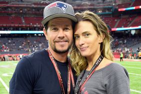 Actor Mark Wahlberg and Rhea Durham attend Super Bowl LI at NRG Stadium on February 5, 2017