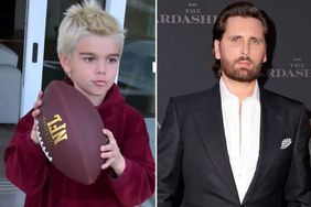 Scott Disick Shows Off Son Reign's Bleach Blonde Hair as He Throws Around a Football