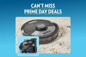 Collage of a robot vacuum we recommend on a blue background with the text "Can't-Miss Prime Day Deals"