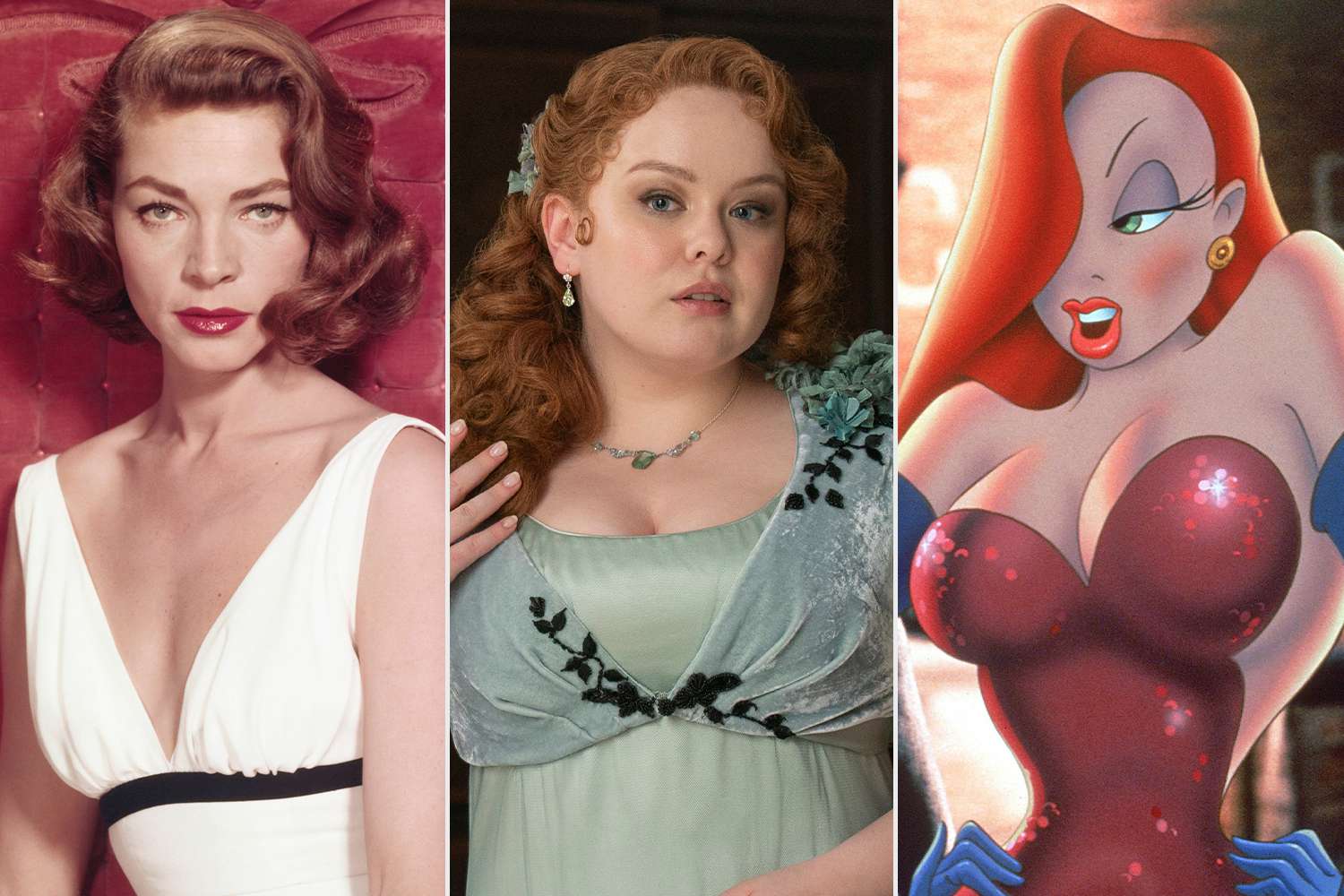 Bridgerton Style Inspiration: Lauren Bacall; Penelope Featherington; Jessica Rabbit