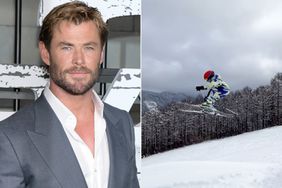 Chris Hemsworth; Chris Hemsworth kids snowboarding