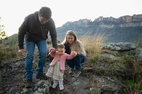 Bindi Irwin and daughter Grace and husband