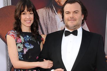 Jack Black (R) and wife Tanya Haden attend the 43rd AFI Life Achievement Award gala at Dolby Theatre on June 4, 2015 in Hollywood, California