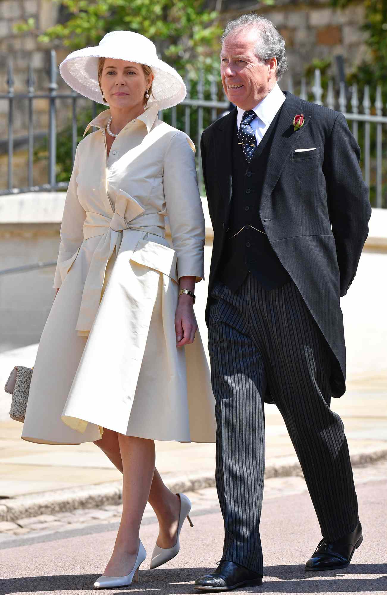 Serena, Countess of Snowdon and David Armstrong-Jones, 2nd Earl of Snowdon attend the wedding of Prince Harry to Ms Meghan Markle at St George's Chapel, Windsor Castle on May 19, 2018 in Windsor, England