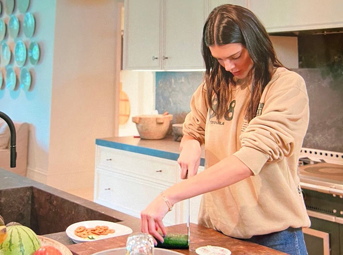 Kendall Jenner Teases Her 'Tragic' Cucumber Cutting Skills - for this, are we able to grab a shot of Kendall during Thursday's episode of The Kardashians