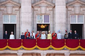 Prince Richard, Duke of Gloucester, Britain's Birgitte, Duchess of Gloucester, Britain's Prince George of Wales, Britain's Prince William, Prince of Wales, Britain's Prince Louis of Wales, Britain's Princess Charlotte of Wales, Britain's Catherine, Princess of Wales, Britain's King Charles III, Britain's Queen Camilla, Britain's Sophie, Duchess of Edinburgh, Britain's Prince Edward, Duke of Edinburgh, Britain's Princess Anne, Princess Royal, Vice Admiral Timothy Laurence and Britain's Prince Edward, Duke of Kent, pose on the balcony of Buckingham Palace after attending the King's Birthday Parade "Trooping the Colour" in London