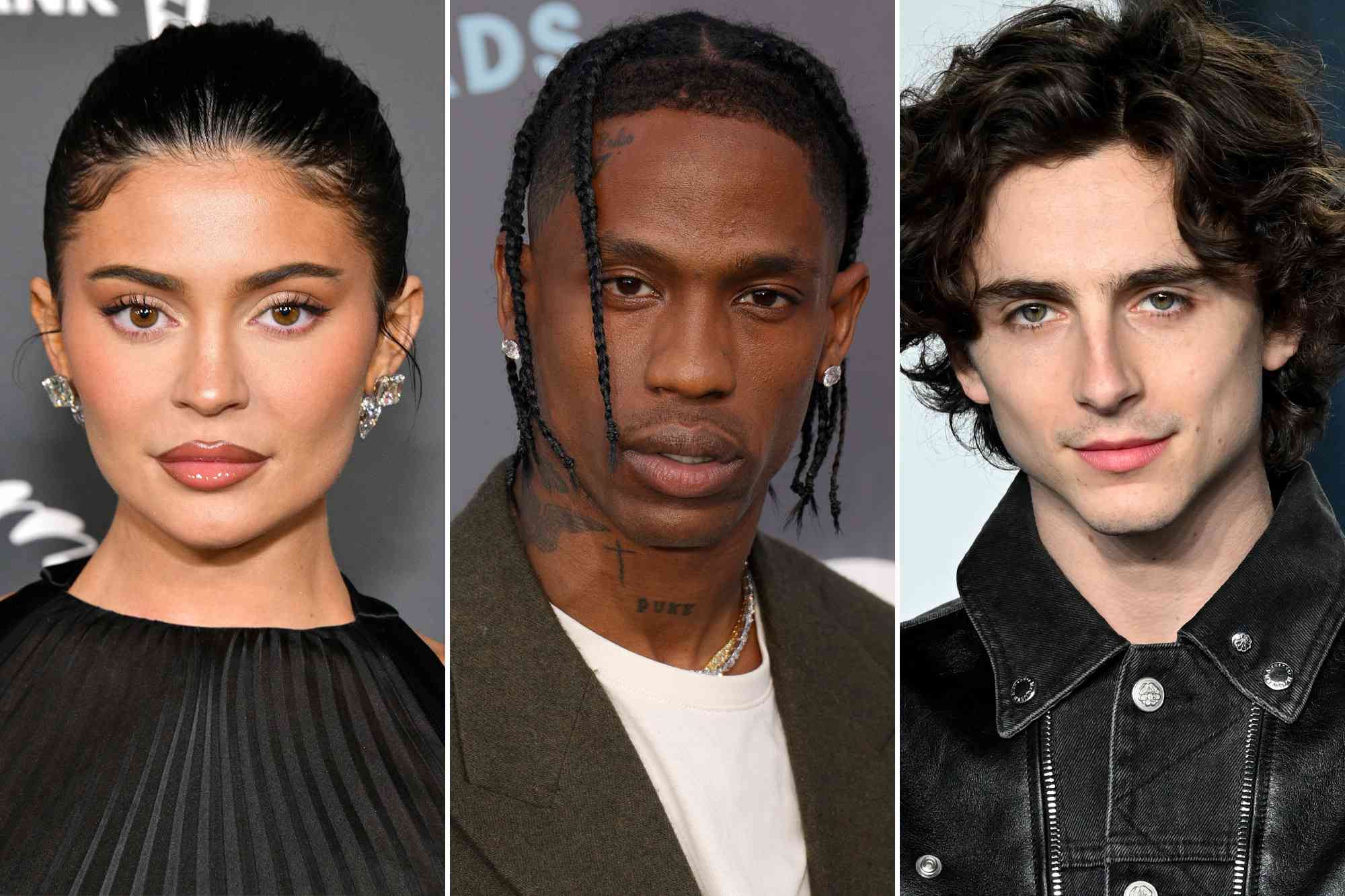 Kylie Jenner, Travis Scott, and Timothee Chalamet 