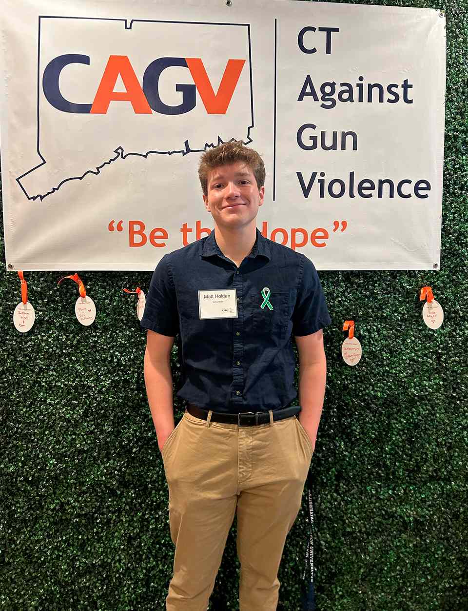 Matt Holden with his passion for activism against gun violence