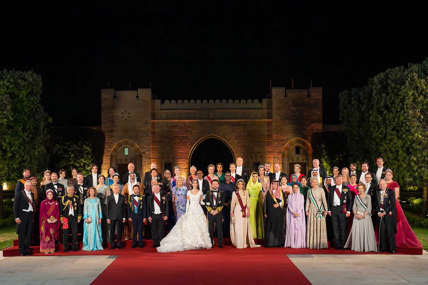 Their Majesties King Abdullah II and Queen Rania Al Abdullah and Their Royal Highnesses Crown Prince Al Hussein and Princess Rajwa Al Hussein