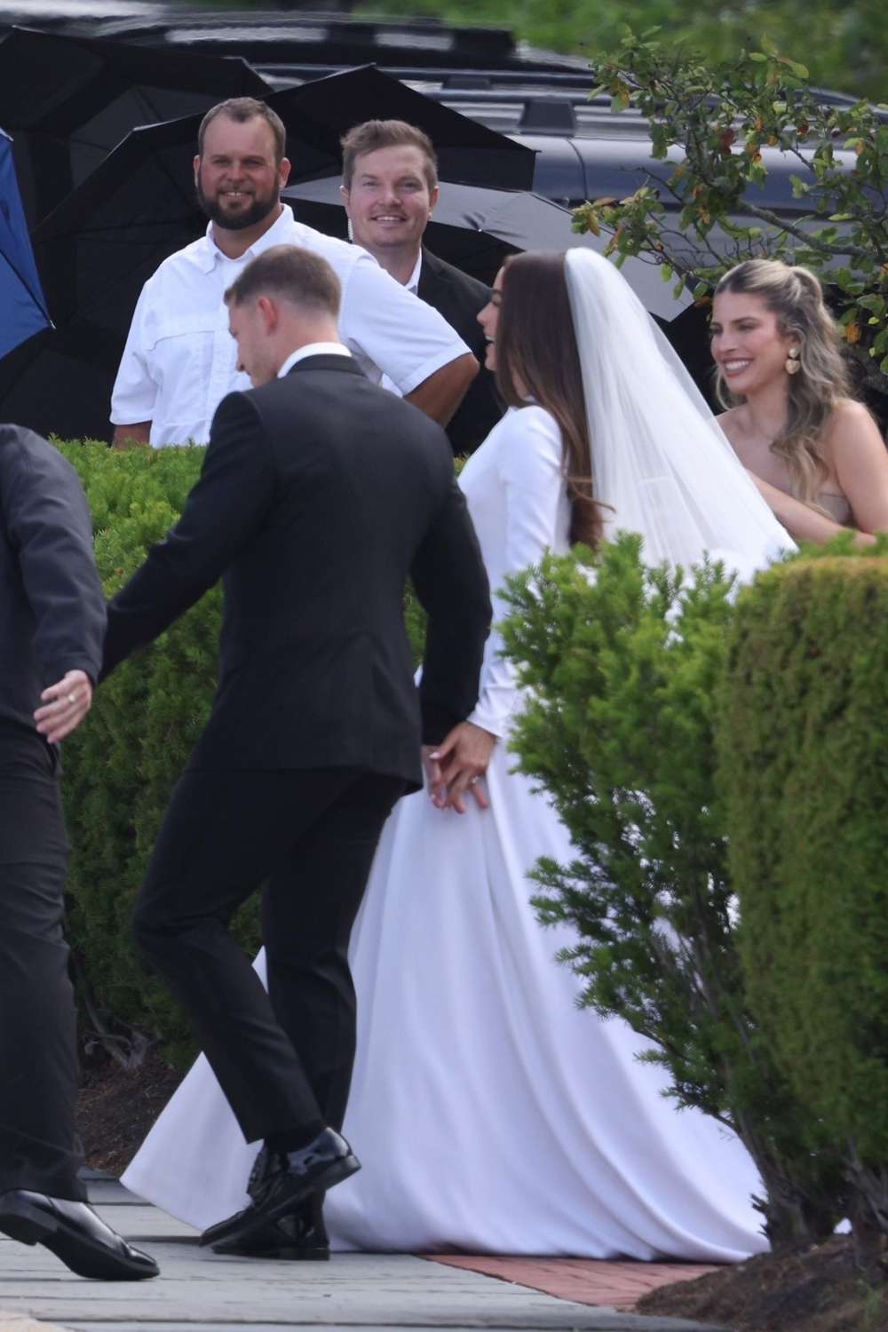 Oliva Culpo and Christian McCaffrey celebrate their wedding day in Watch Hill, RI 