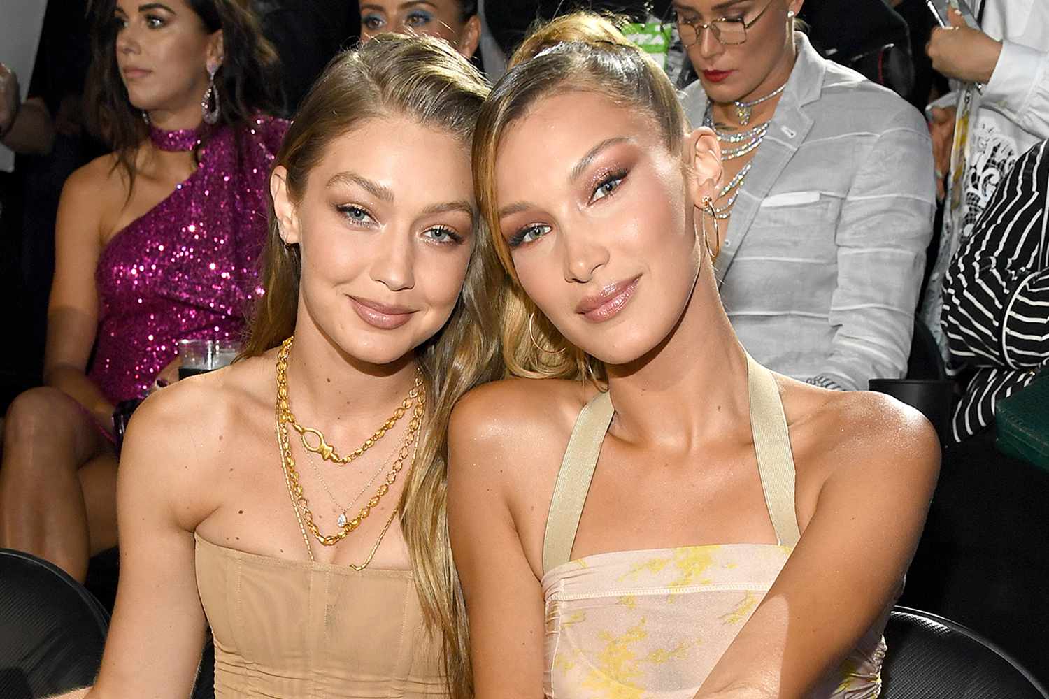 Gigi Hadid and Bella Hadid attend the 2019 MTV Video Music Awards 