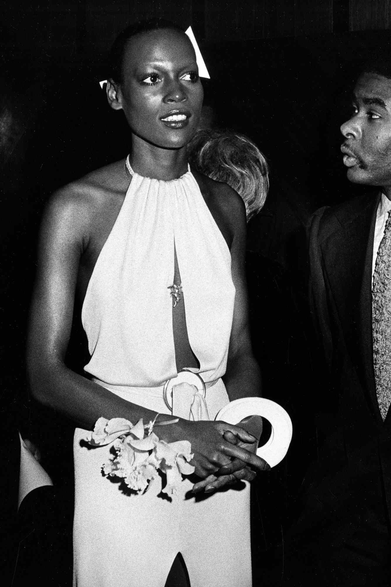 Naomi Sims attends Metropolitan Museum of Art Costume Institute Exhibition "American Women of Style" on December 10, 1975 at the Metropolitan Museum of Art in New York City.