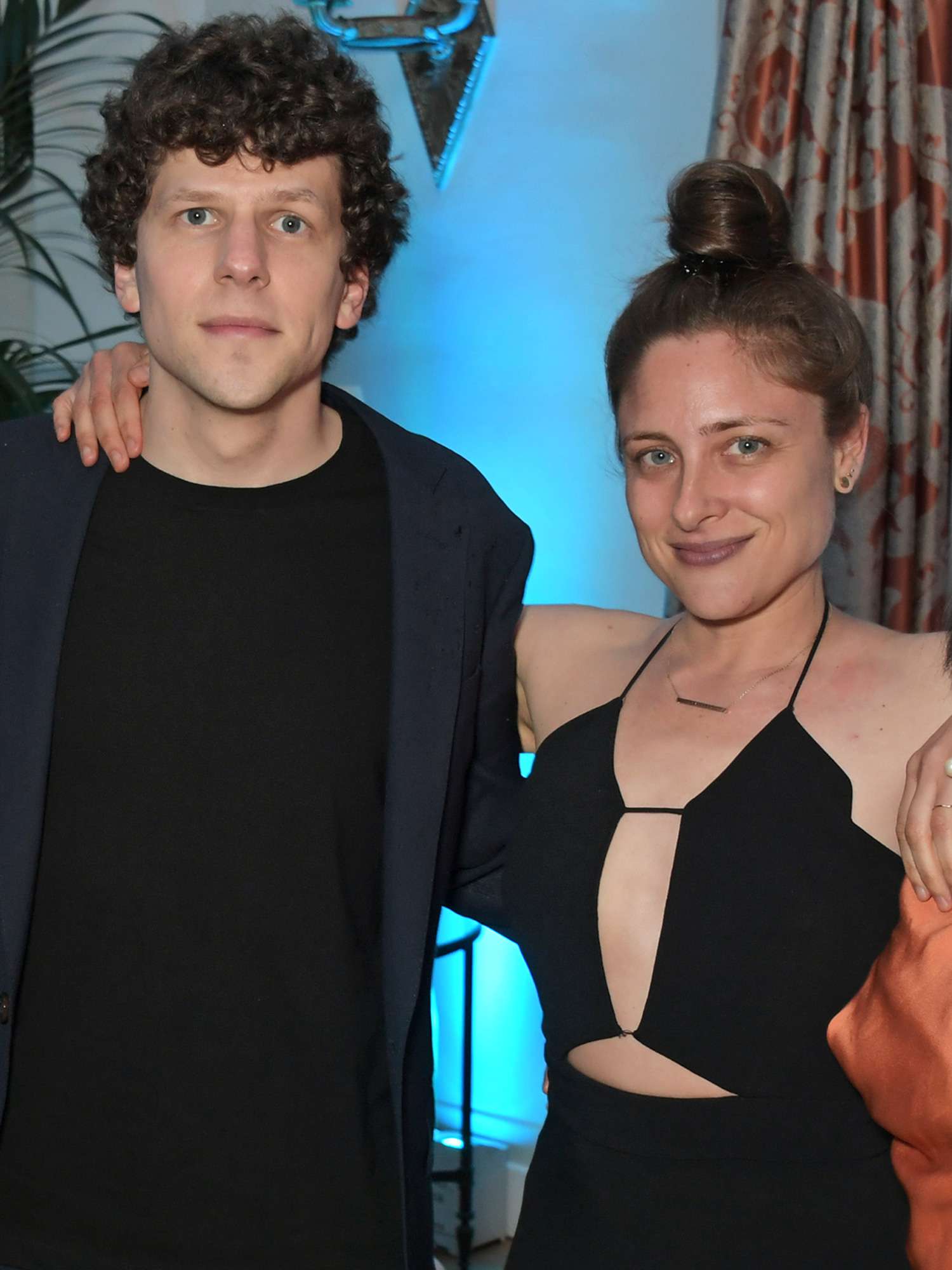 Jesse Eisenberg and Anna Strout at the Vanity Fair party celebrating the 72nd Annual Cannes Film Festival on May 18, 2019 in Cap d'Antibes, France. 