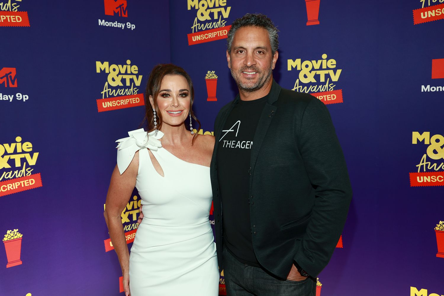 In this image released on May 17, (L-R) Kyle Richards and Mauricio Umansky attend the 2021 MTV Movie & TV Awards: UNSCRIPTED in Los Angeles, California. 