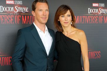 Benedict Cumberbatch and Sophie Hunter attend Marvel's "Doctor Strange In The Multiverse Of Madness" New York Screening at The Gallery at 30 Rock on May 05, 2022 in New York City