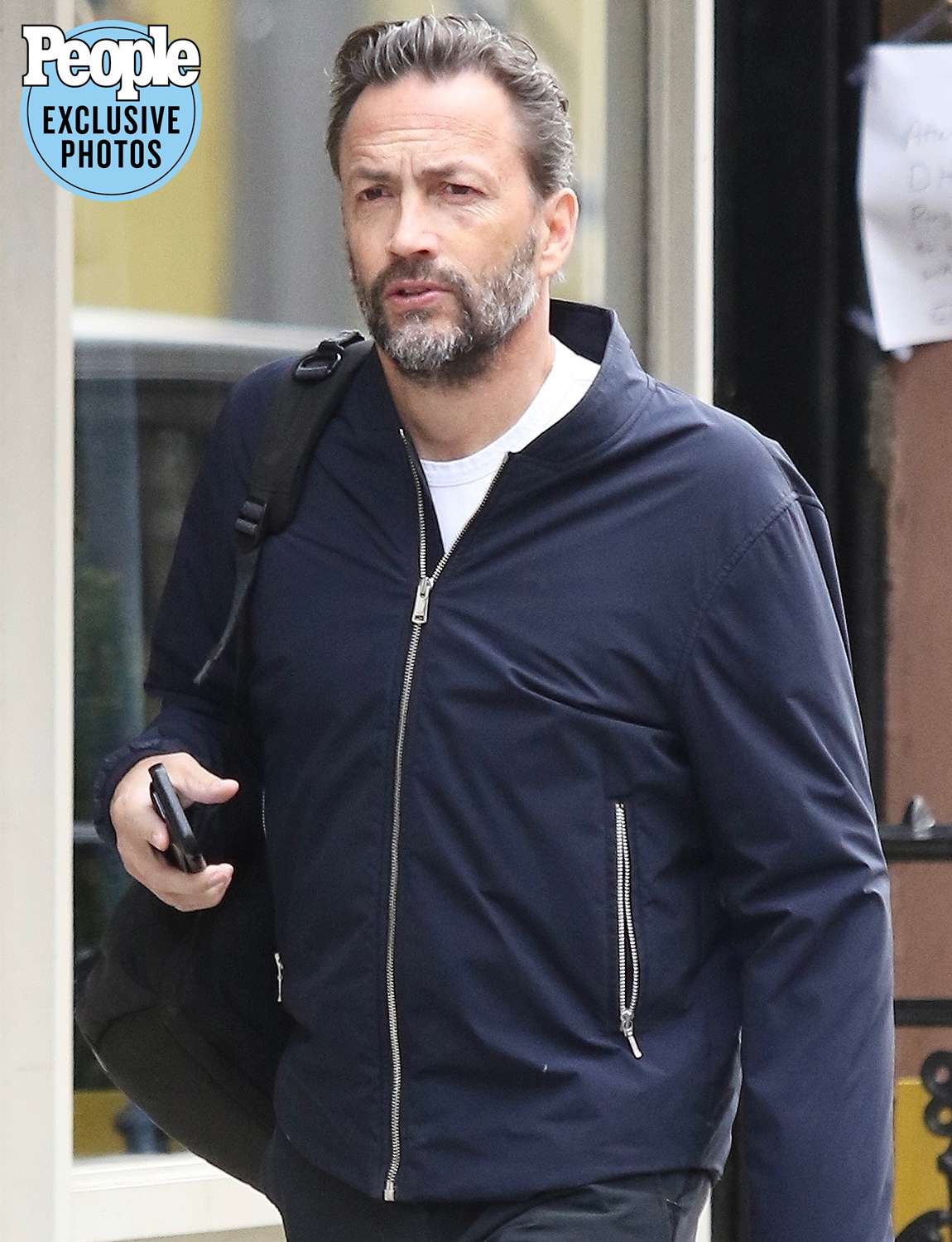 Andrew Shue is seen for the first time after news broke of him going out with T.J. Holmes's ex. He was seen running errands in Manhattan