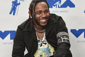 Kendrick Lamar, winner of Video of the Year, Best Hip Hop, Best Cinematography, Best Direction, Best Art Direction, Best Visual Effects for 'Humble', poses in the press room during the 2017 MTV Video Music Awards