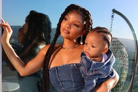 Halle Bailey double denim with son Halo instagram 08 15 24