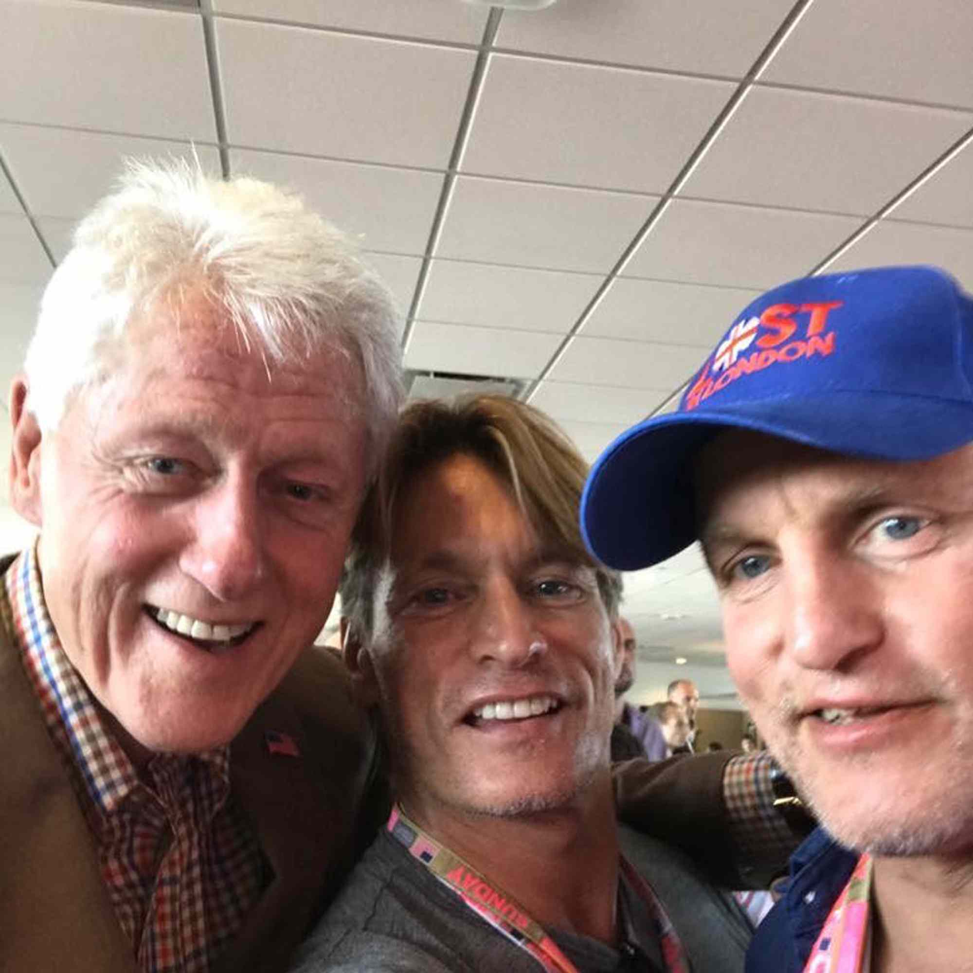 Woody and Brett Harrelson with Bill Clinton.