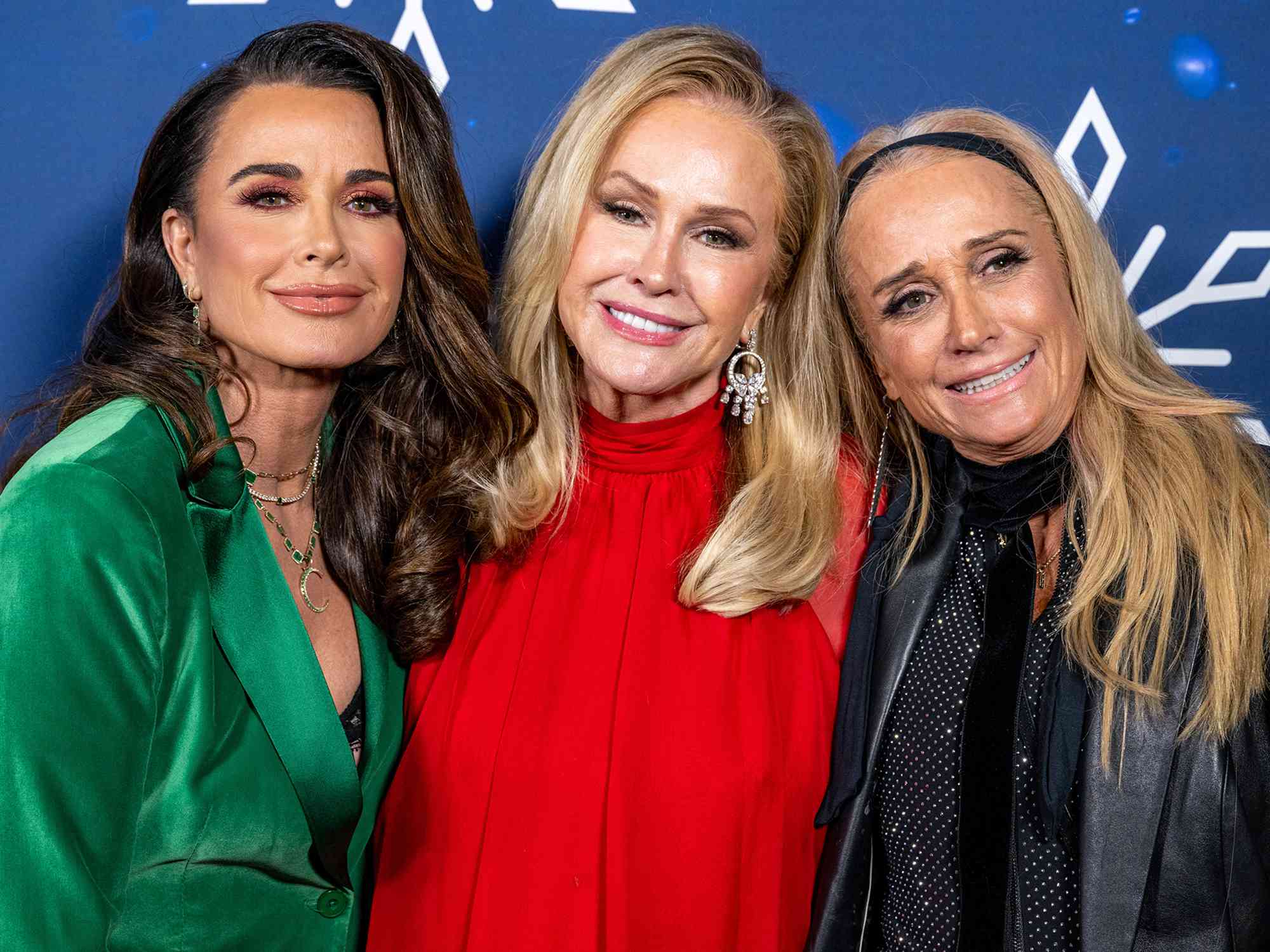 Kyle Richards, Kathy Hilton and Kim Richards attend the DIRECTV Celebrates Christmas At Kathy's event on November 28, 2023 in Los Angeles, California.