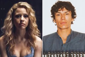 Mia Goth in 'MaXXine'. ; A mug shot of Richard Ramirez aka "Night Stalker". 