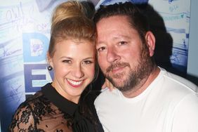 Jodie Sweetin and her boyfriend pose backstage at the hit musical Dear Evan Hansen on Broadway at The Music Box Theater on September 19, 2017