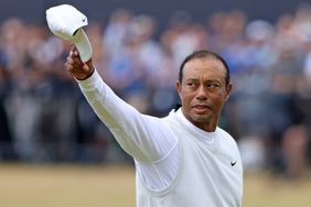 Tiger Woods of the US gestures to the crowd at the end of his second round of the British Open golf championship on the Old Course at St. Andrews, Scotland, . The Open Championship returns to the home of golf on July 14-17, 2022, to celebrate the 150th edition of the sport's oldest championship, which dates to 1860 and was first played at St. Andrews in 1873 British Open Golf, St. Andrews, United Kingdom - 15 Jul 2022