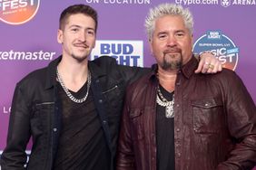 Hunter Fieri and Guy Fieri attend the 2022 Bud Light Super Bowl Music Fest at Crypto.com Arena on February 12, 2022