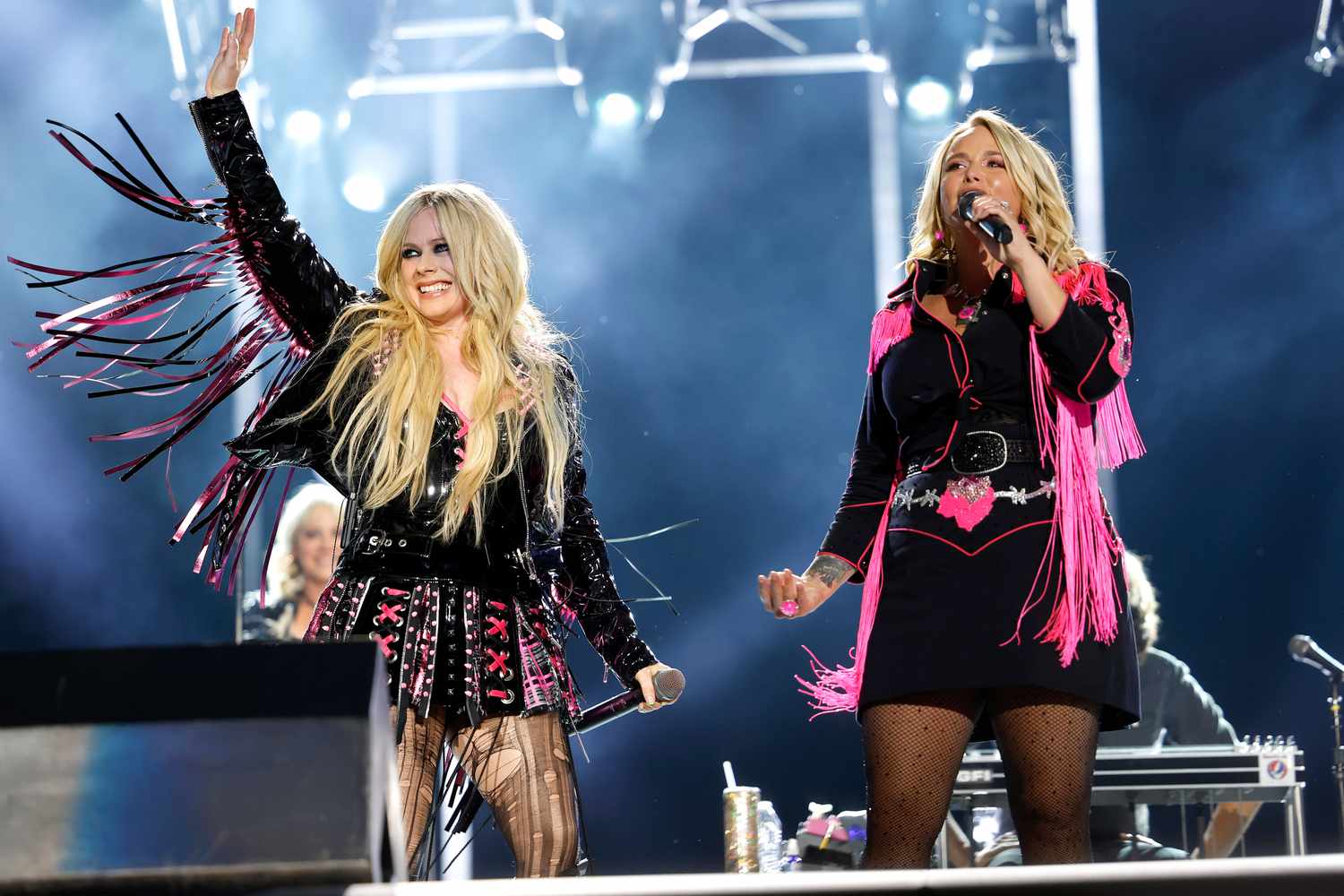 Avril Lavigne and Miranda Lambert perform on stage during day two of CMA Fest 2023 