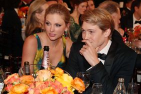 BEVERLY HILLS, CALIFORNIA - JANUARY 05: 77th ANNUAL GOLDEN GLOBE AWARDS -- Pictured: (l-r) Taylor Swift and Joe Alwyn at the 77th Annual Golden Globe Awards held at the Beverly Hilton Hotel on January 5, 2020.