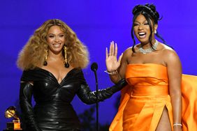 Beyonce and Megan Thee Stallion accept the Best Rap Performance award for 'Savage' onstage during the 63rd Annual GRAMMY Awards at Los Angeles Convention Center