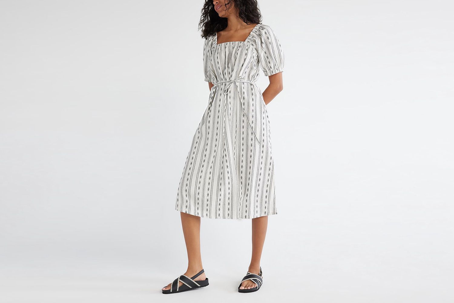 Walmart Time and Tru Women's and Women's Plus Square Neck Midi Dress