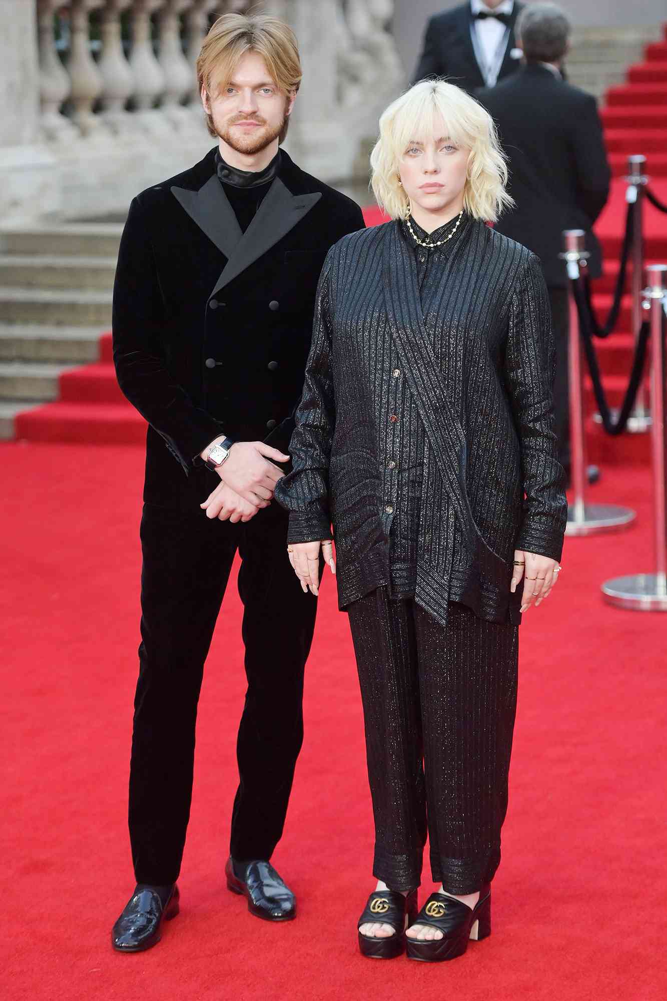 Finneas O'Connell and Billie Eilish attend the "No Time To Die" World Premiere at Royal Albert Hall on September 28, 2021 in London