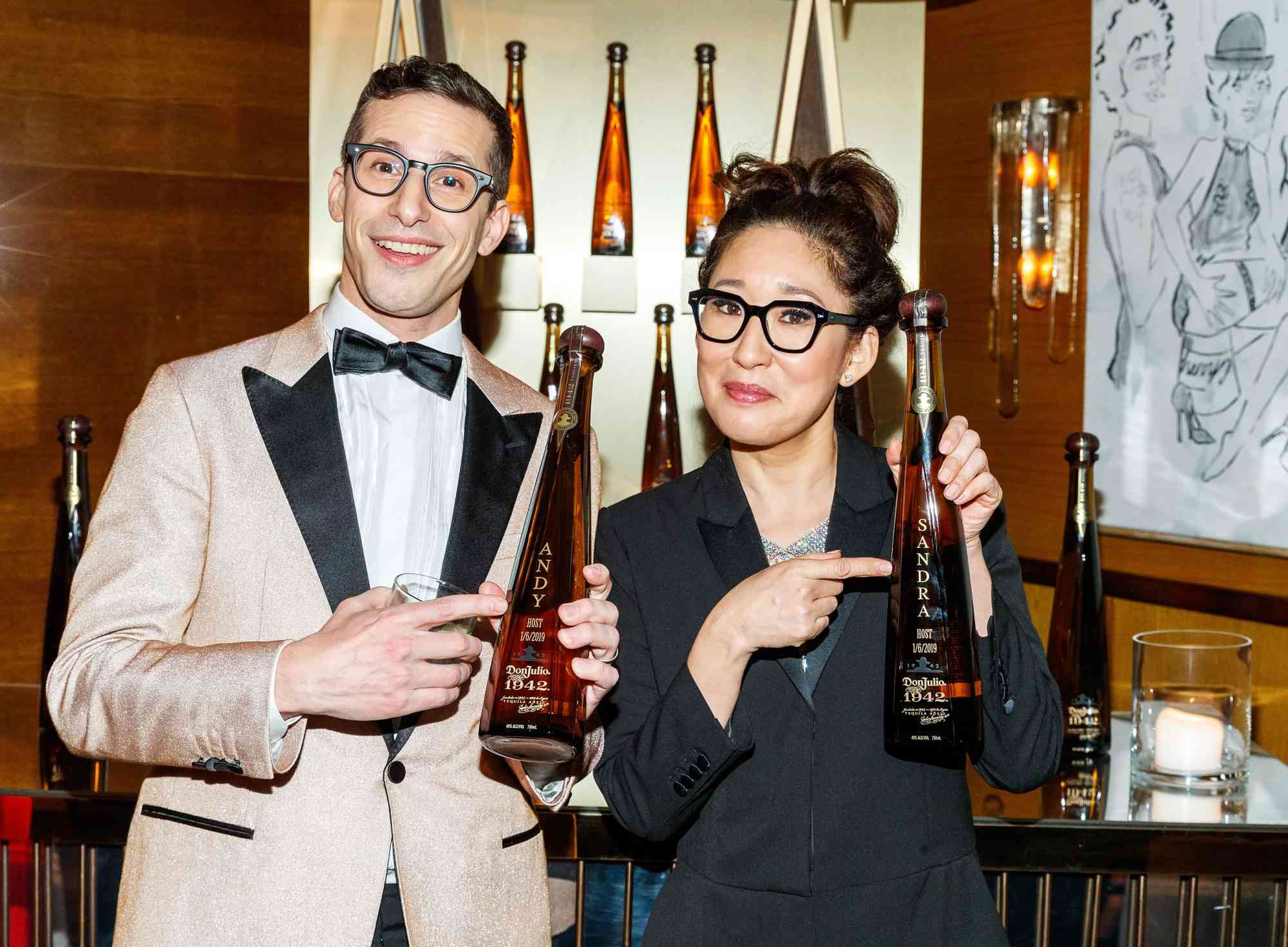 Sandra Oh & Andy Samberg Celebrate With Tequila Don Julio 1942 At Their Private Golden Globes After-Party On Sunday, January 6