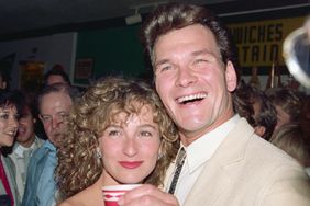 Actress Jennifer Grey gives a wink and a wave to cameras as she and her co-star Patrick Swayze attend a party following the showing of their latest movie Dirty Dancing. The party for the Vestron Pictures release was held at Ed Debevic's dinner whose '50s setting matched the romantic love story which is set in the Catskill's resort in the summer of 1963.