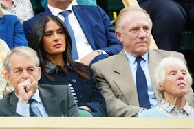 Salma Hayek and Francois-Henri Pinault in the Royal Box on Centre Court Wimbledon Tennis Championships, Day 7