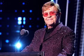 Elton John speaks onstage during the 38th Annual Rock & Roll Hall Of Fame Induction Ceremony at Barclays Center on November 03, 2023 in New York City.