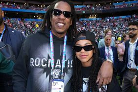 Jay-Z and Blue Ivy Carter attend Super Bowl LVII