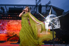 Taylor Swift performs on stage during during "Taylor Swift | The Eras Tour" at Anfield on June 13, 2024 in Liverpool, England.