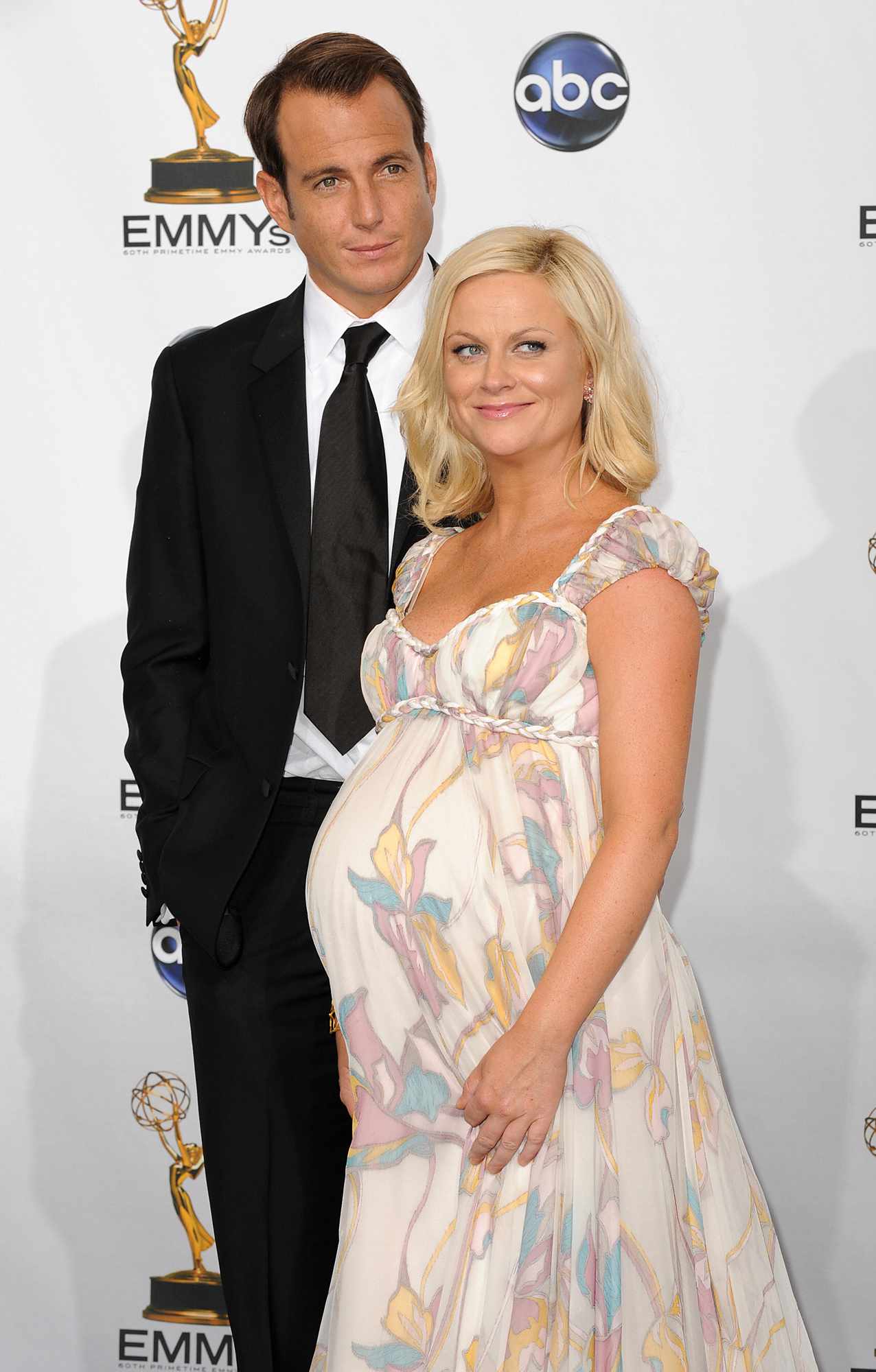 Amy Poehler and her husband Will Arnett poses in the press room at the 60th Primetime Emmy Awards at the Noika Theatre in Los Angeles on September 21, 2008