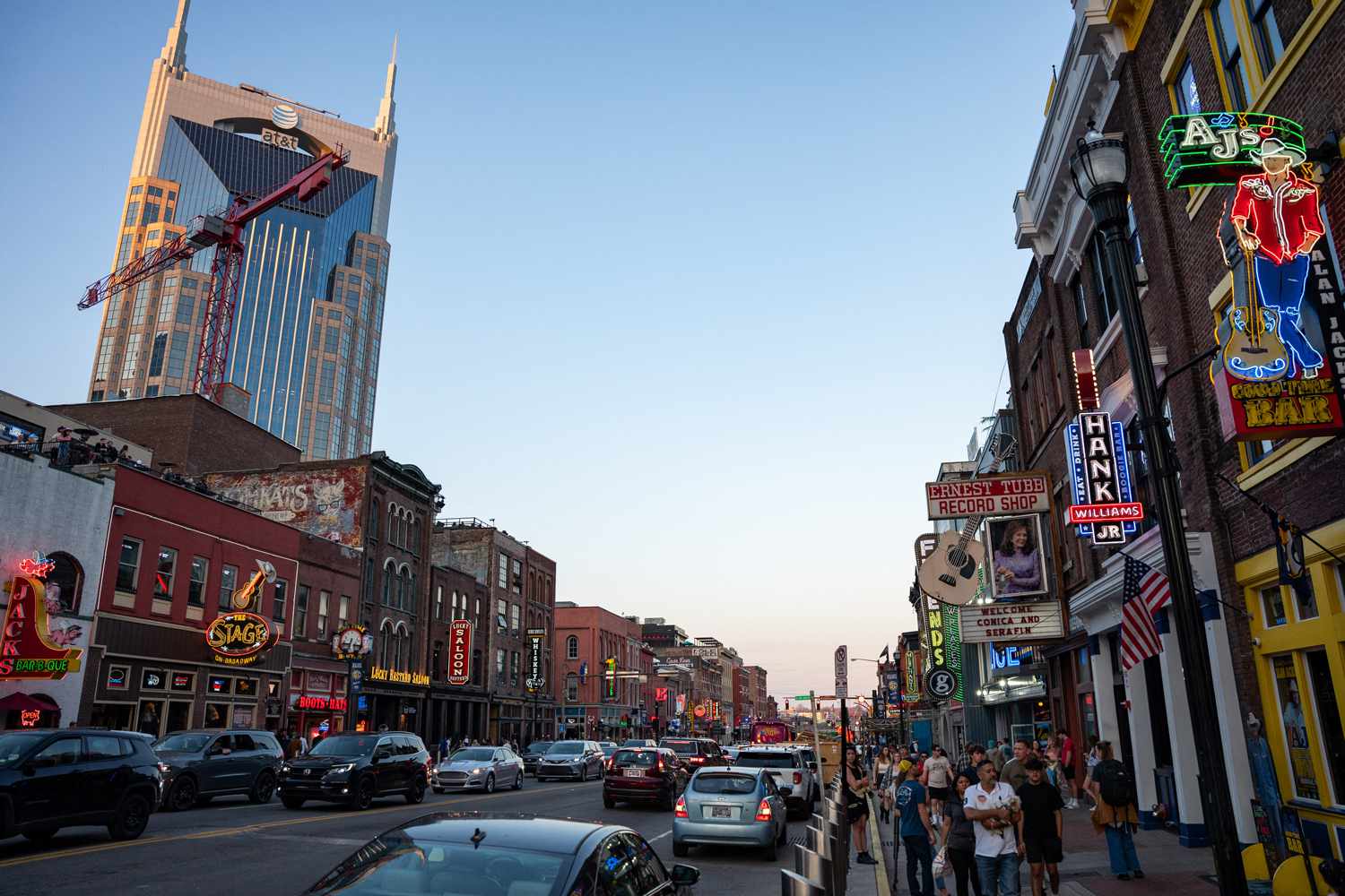 Broadway in Nashville on March 13, 2024