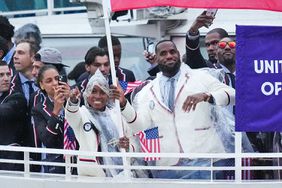 Team United States of America and flagbearers Coco Gauff and Lebron James during the opening ceremony of the Paris 2024 Olympic Games