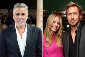 George Clooney arrives for a UK special screening of The Boys in the Boat; Margot Robbie (L) and Ryan Gosling at the Barbie Faber & Faber Screenplay book party