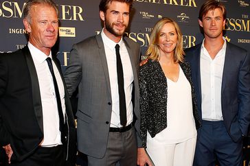 Craig Hemsworth, Liam Hemsworth, Leonie Hemsworth and Chris Hemsworth arrive ahead of the Australian premiere of 'The Dressmaker'