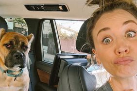 Kaley Cuoco poses with new dog Dolly