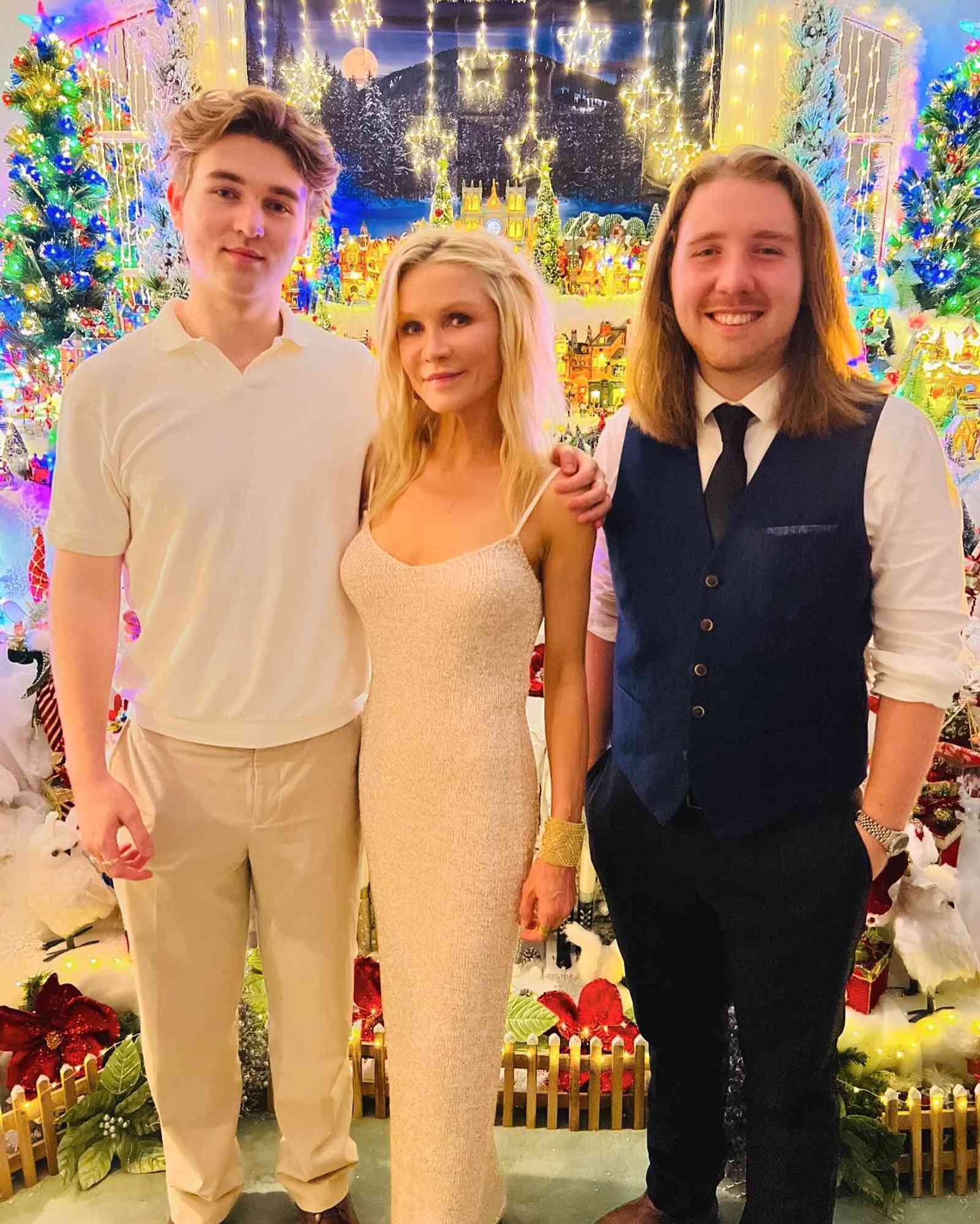 Danielle Spencer and her sons Charles and Tennyson.