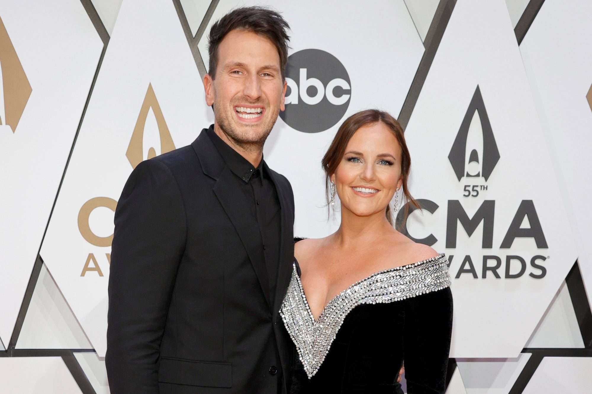 NASHVILLE, TENNESSEE - NOVEMBER 10: Russell Dickerson and Kailey Dickerson attend the 55th annual Country Music Association awards at the Bridgestone Arena on November 10, 2021 in Nashville, Tennessee. (Photo by Jason Kempin/Getty Images)